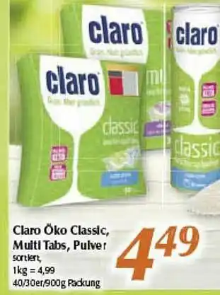 inkoop Claro öko Classic Multi Tabs Pulver Angebot