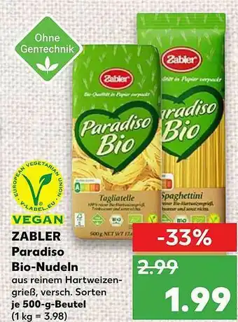 Kaufland Zabler Paradiso Bio-nudeln Angebot