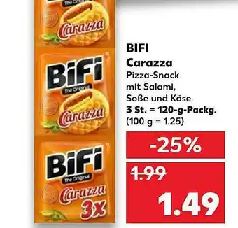 Kaufland Bifi Carazza Pizza-snack Mit Salami, Soße Und Käse Angebot