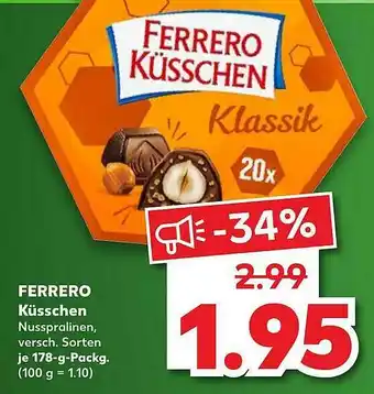 Kaufland Ferrero Küsschen Nusspralinen Angebot