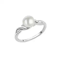 Netto Marken-Discount Zeeme Pearls Ring Silber 925 rhodiniert mit weißer Perle & Zirkonia Angebot
