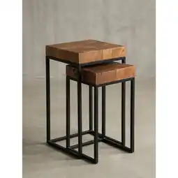 Netto Marken-Discount Beistelltisch Set – 2-teilig Massivholz Metallgestell schmal Angebot