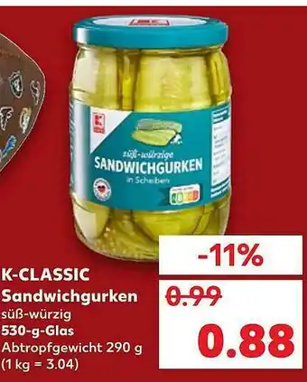 Kaufland K-classic Sandwichgurken Angebot