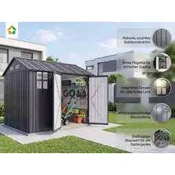 Netto Marken-Discount Gerätehaus aus verzinktem Stahl 198 x 228 x 224 cm – Grau Angebot