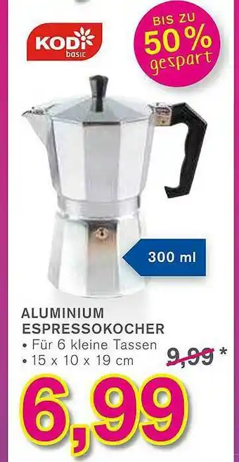 KODi Aluminium Espressokocher Kodi Angebot