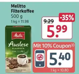 Rossmann Melitta Filterkaffee Angebot