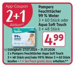Rossmann Pampers Feuchttücher 99% WATER Angebot