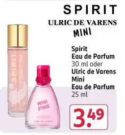 Rossmann Spirit Eau de Parfum 30 ml oder Ulric de Varens Mini Eau de Parfum 25 ml Angebot