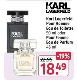 Rossmann Karl Lagerfeld Pour Homme Eau de Toilette 50 ml oder Pour Femme Eau de Parfum 45 ml Angebot