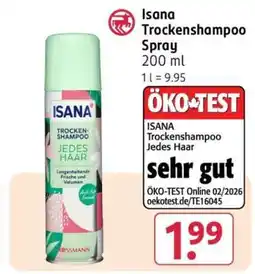 Rossmann Isana Trockenshampoo Spray Angebot