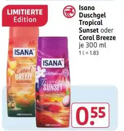 Rossmann Isana Duschgel Tropical Sunset oder Coral Breeze Angebot