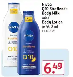 Rossmann Nivea Q10 Straffende Body Milk oder Body Lotion Angebot