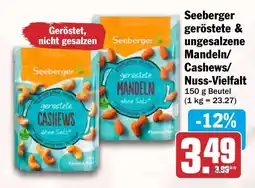 HIT Seeberger geröstete & ungesalzene Mandeln/Cashews/Nuss-Vielfalt Angebot
