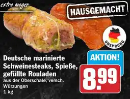 HIT Deutsche marinierte Schweinesteaks, Spieße, gefüllte Rouladen Angebot