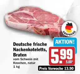 HIT Deutsche frische Nackenkoteletts, Braten Angebot