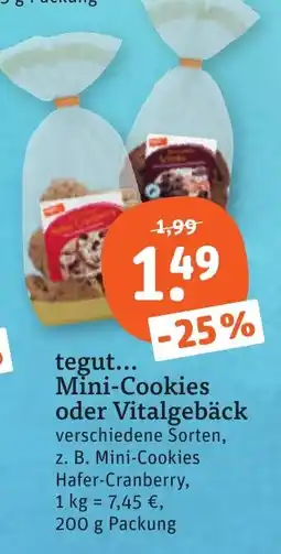 tegut tegut... Mini-Cookies oder Vitalgebäck Angebot