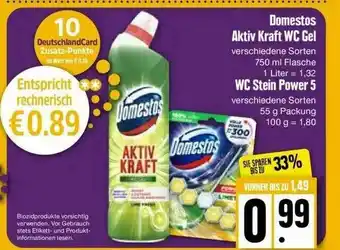 Edeka Domestos Aktiv Kraft Wc Gel Oder Wc Stein Power 5 Angebot