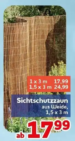 CENTERSHOP Sichtschutzzaun aus Weide Angebot