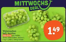 tegut Weintrauben hell, kernlos Angebot