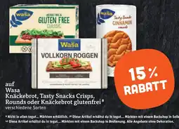 tegut Wasa Knäckebrot, Tasty Snacks Crisps, Rounds oder Knäckebrot glutenfrei Angebot