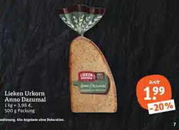 tegut Lieken Urkorn Anno Dazumal Angebot