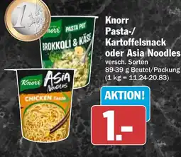 HIT Knorr Pasta-/Kartoffelsnack oder Asia Noodles Angebot