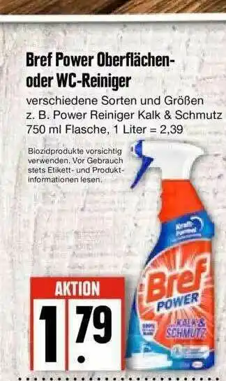 Edeka Bref Power Oberflächen- Oder Wc-reiniger Angebot