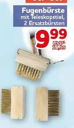 CENTERSHOP Fugenbürste mit Teleskopstiel Angebot