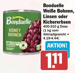 HIT Bonduelle Weisse Bohnen, Linsen oder Kichererbsen Angebot