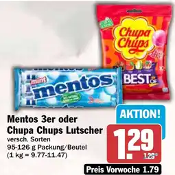 HIT Mentos 3er oder Chupa Chups Lutscher Angebot