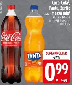 Edeka Coca-Cola, Fanta, Sprite oder mezzo mix Angebot