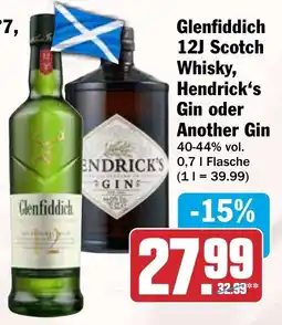 HIT Glenfiddich 12J Scotch Whisky, Hendrick's Gin oder Another Gin Angebot