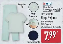 Aldi Nord UP2FASHION Ripp-Pyjama Angebot