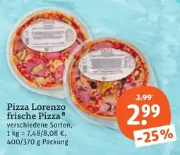 tegut Pizza Lorenzo frische Pizza Angebot