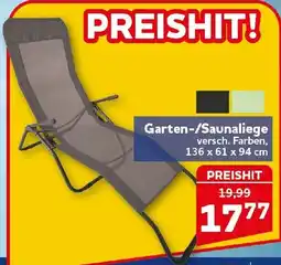 CENTERSHOP Garten-/Saunaliege Angebot