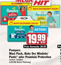 HIT Pampers Maxi Pack, Baby Dry Windeln/Pants* oder Premium Protection Angebot