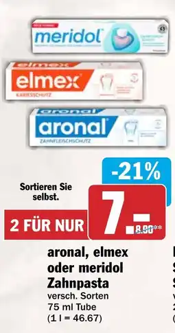 HIT aronal, elmex oder meridol Zahnpasta Angebot