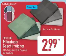 Aldi Nord CROFTON Mikrofaser-Geschirrtücher Angebot
