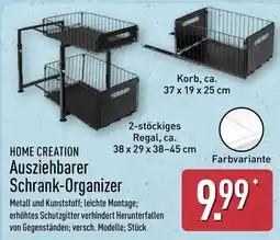 Aldi Nord HOME CREATION Ausziehbarer Schrank-Organizer Angebot