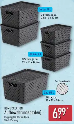 Aldi Nord HOME CREATION Aufbewahrungsbox(en) Angebot