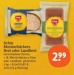 tegut Schär Meisterbäckers Brot oder Landbrot Angebot