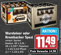HIT Warsteiner oder Krombacher Spezi Angebot