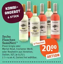 tegut SassiNeri Pinot Grigio oder Merlot Rosé Angebot