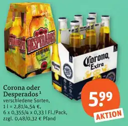tegut Corona oder Desperados Angebot