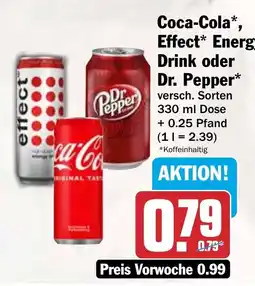 HIT Coca-Cola*, Effect* Energi-Drink oder Dr. Pepper* Angebot