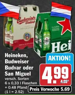 HIT Heineken, Budweiser, Budvar oder San Miguel Angebot