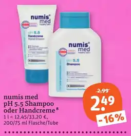 tegut numis med pH 5.5 Shampoo oder Handcreme Angebot