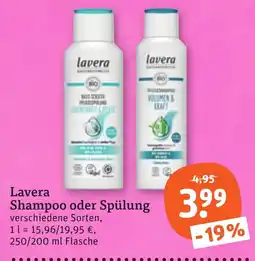 tegut Lavera Shampoo oder Spülung Angebot
