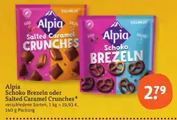 tegut Alpia Schoko Brezeln oder Salted Caramel Crunches Angebot