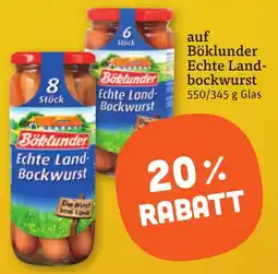 tegut Böklunder Echte Land-Bockwurst Angebot